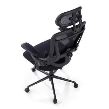 ergonomic chair black optima mesh flip up armrests double lumbar support headrest 9