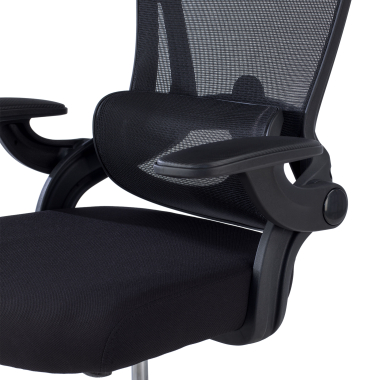 ergonomic chair black optima mesh flip up armrests double lumbar support headrest 6