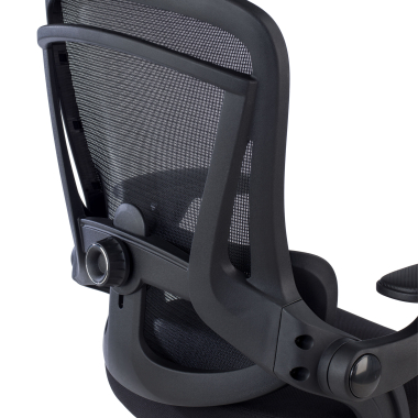 ergonomic chair black optima mesh flip up armrests double lumbar support headrest 5