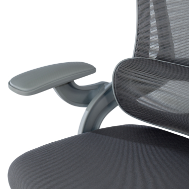 ergonomic chair white grey optima mesh flip up armrests double lumbar support headrest 6