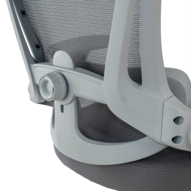 ergonomic chair white grey optima mesh flip up armrests double lumbar support headrest 5
