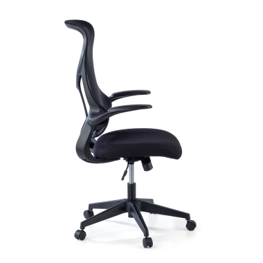 office chair black denver mesh flip up armrests 4