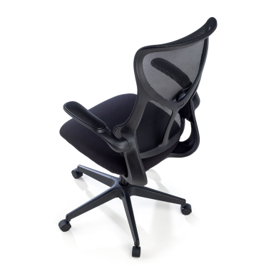 office chair black denver mesh flip up armrests 6