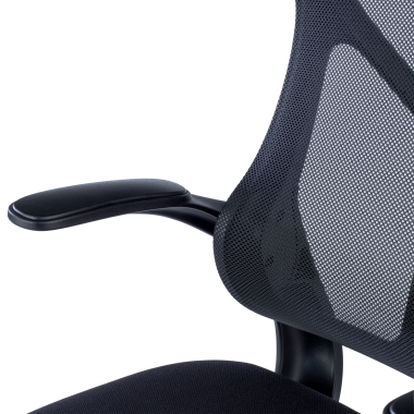 office chair black denver mesh flip up armrests 8