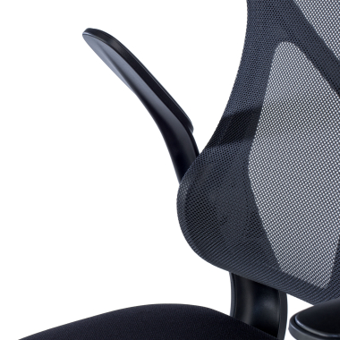 office chair black denver mesh flip up armrests 7