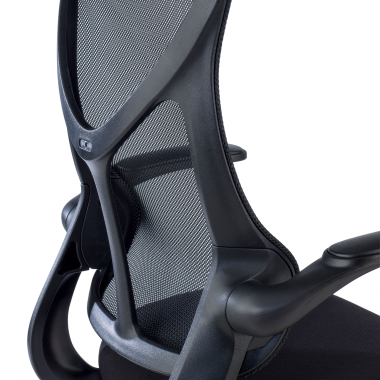office chair black denver mesh flip up armrests 5