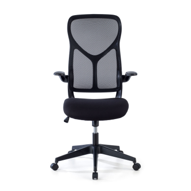 office chair black denver mesh flip up armrests 3