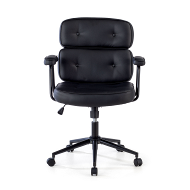 office chair black royale synthetic leather fixed armrests 3