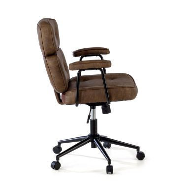 office chair brown royale synthetic leather fixed armrests 4