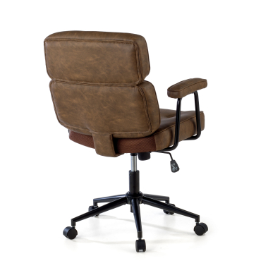 office chair brown royale synthetic leather fixed armrests 8