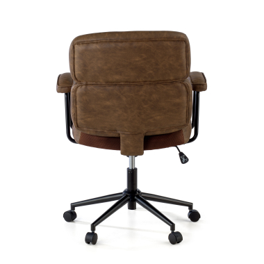office chair brown royale synthetic leather fixed armrests 7