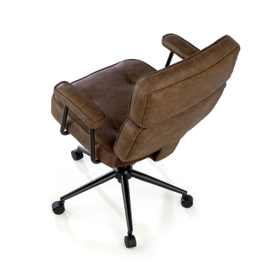 office chair brown royale synthetic leather fixed armrests 9