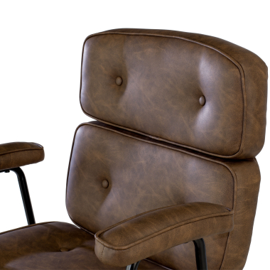 office chair brown royale synthetic leather fixed armrests 5