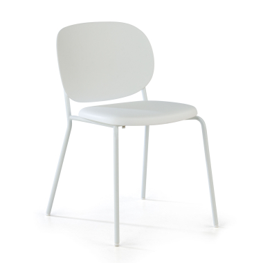 visitor chair white mila plastic no armrests 1