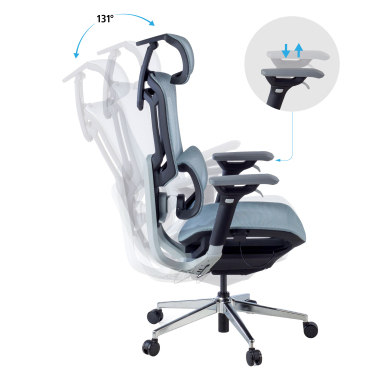 ergonomic chair blue valkyr mesh 4d adjustable armrests double lumbar support headrest 4