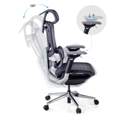 ergonomic chair black valkyr mesh 4d adjustable armrests double lumbar support headrest 4