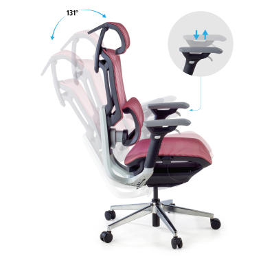 ergonomic chair red valkyr mesh 4d adjustable armrests double lumbar support headrest 4
