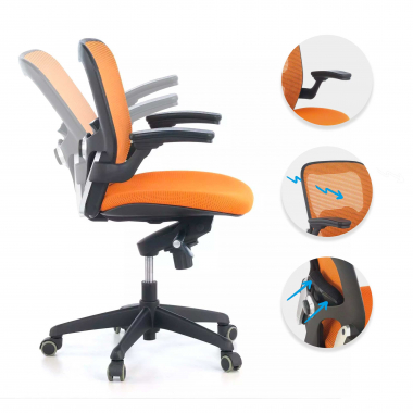 office chair outlet orange amira mesh movable armrests 3