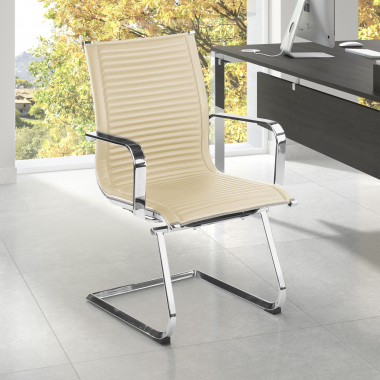 office chair outlet beige brenton synthetic leather fixed armrests 2