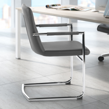 office chair outlet gray dallas synthetic leather fixed armrests 2