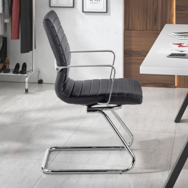 office chair outlet black class synthetic leather fixed armrests 2