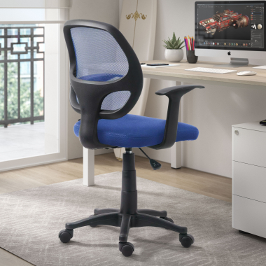 office chair outlet blue one mesh fixed armrests 2
