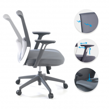 office chair outlet gray five mesh movable armrests 3