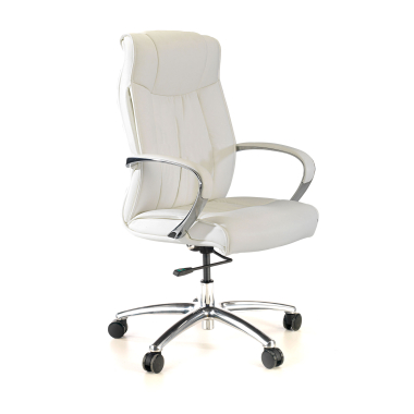 office chair white low back natural leather natural skin upholstered armrests 1